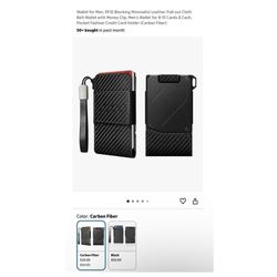 Brand new Wallet for Men, RFID Blocking Minimalist Leather Pull-out Cloth Belt Wallet with Money Clip, Men's Wallet for 8-15 Cards & Cash, Pocket Fash