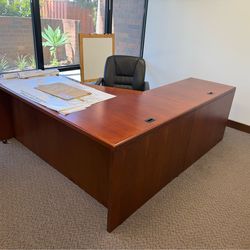 Wood L-Shaped Desk $250