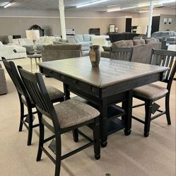 TYLER CREEK BLACK/GRAYISH BROWN COUNTER HEIGHT SET