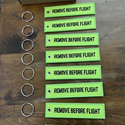 Remove Before Flight (lime Green) Pack Key Chains
