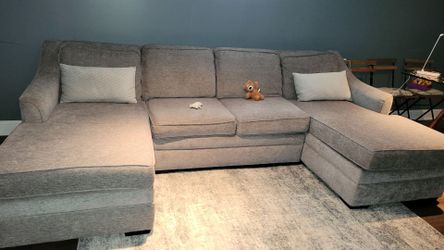 3 piece grey sectional couch