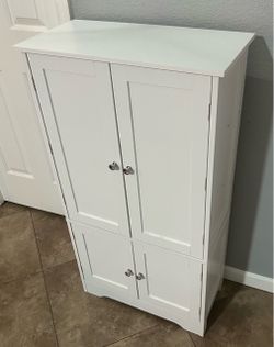 (NEW) 43” High White Pantry Cabinet