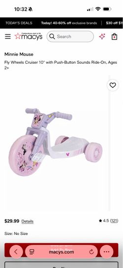 Fly Wheels Cruiser 10" with Push-Button Sounds Ride-On, Ages 2+ tricycle toddler