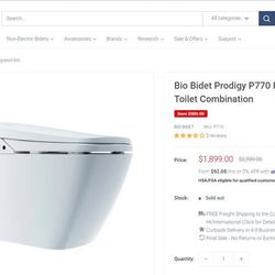 Bio Bidet Prodigy P770 Smart Toilet – Heated Seat, Auto Flush – New