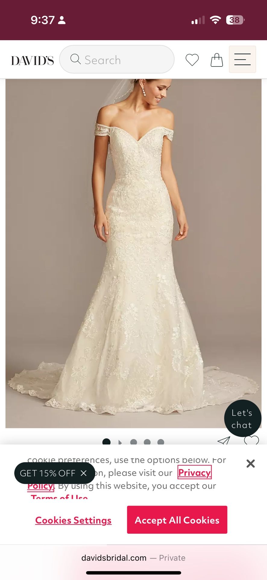 Oleg Cassini Size 14 Wedding Dress