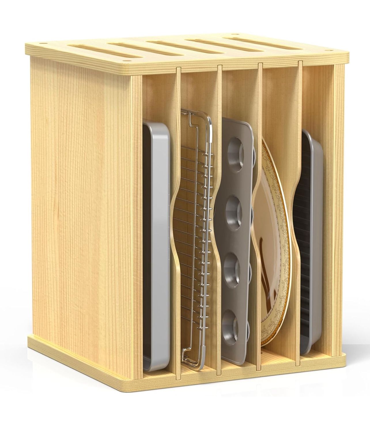 6 Tier Wooden Cabinet Tray Dividers, Kitchen K(35)