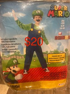 Small 4/6 kids Luigi Super Mario Bros. Costume/East Valley P/U