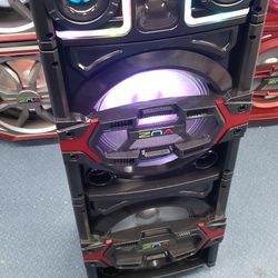 Portable Bluetooth PA Speaker System - 2000W Active powered Outdoor Bluetooth Speaker Portable PA System w/ Microphone In, Party Lights, USB SD Card R