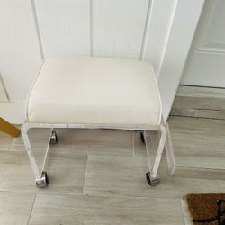 Acrylic lucite Rolling Stool Bench  - Prices Below 
