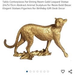 Gold Leopard Statue