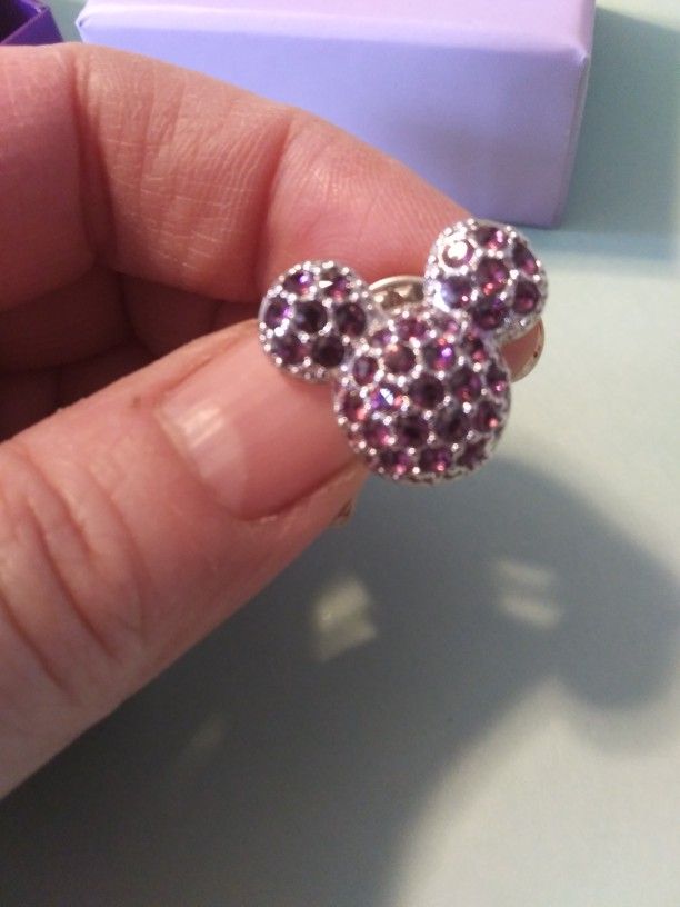 Disney Mickey Mouse Ears With Swarovski Crystals Lapel Pin