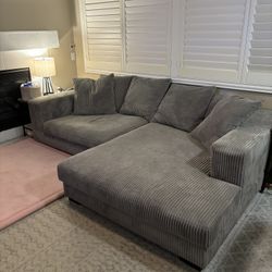 Oversized Deep Cloud Couch With Chaise - Gray