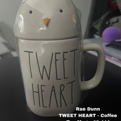 Rae Dunn “Tweet Heart” Mug & Lid Set