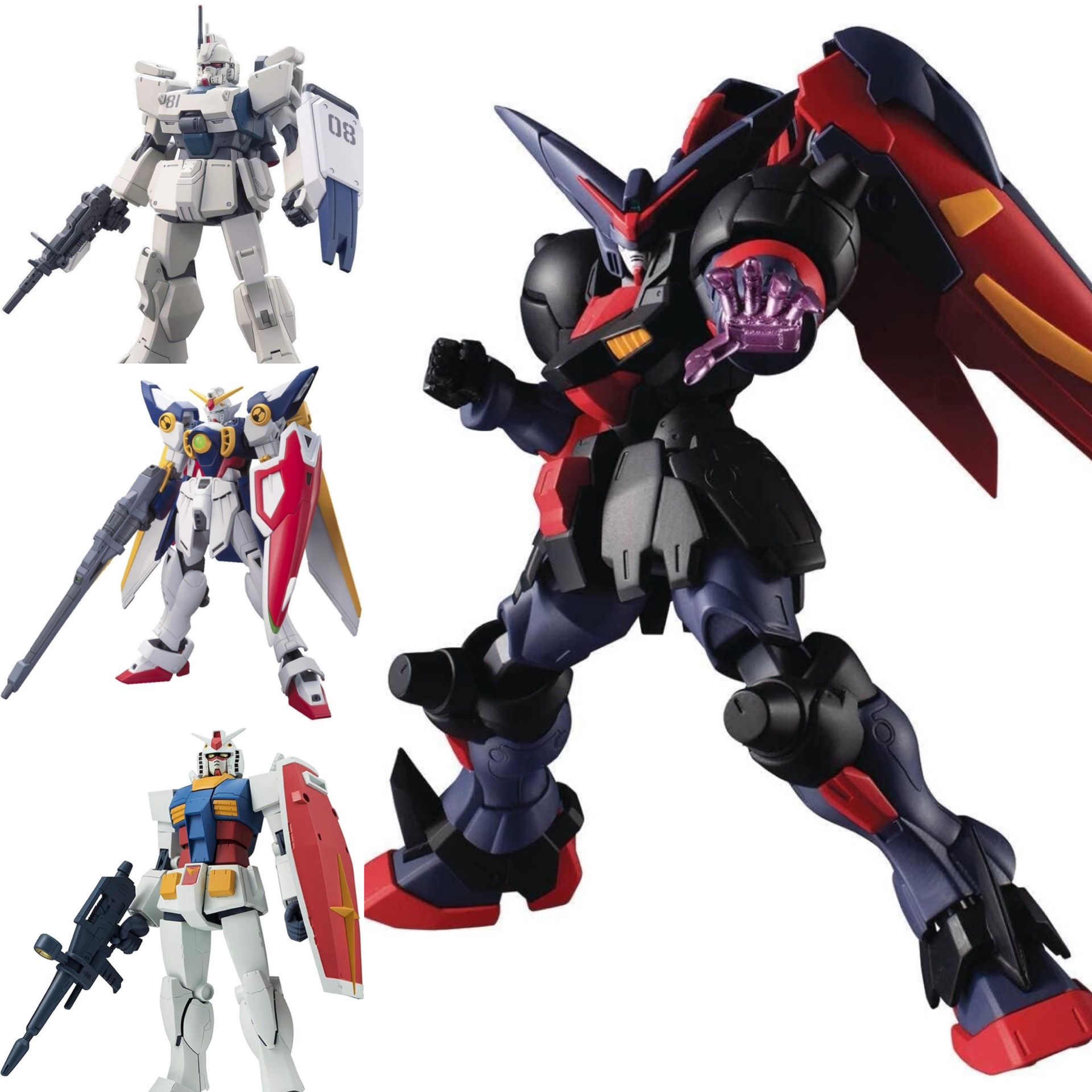 "GUNDAM UNIVERSE" Bandai GU-01, GU-02, GU-19, GU-08 Action Figure Lot NIB