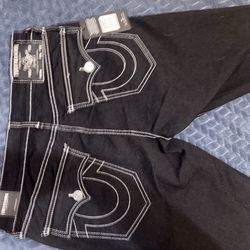 true religion black shorts men 32