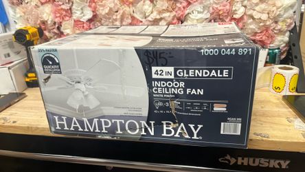 Hampton Bay Glendale 42 in. LED Indoor White Ceiling Fan with Light Kit