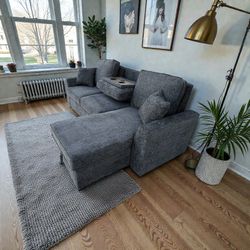 🆕New Sofa Bed — Dark Grey Fabric (Black Also Available) FREE DELIVERY 🚚