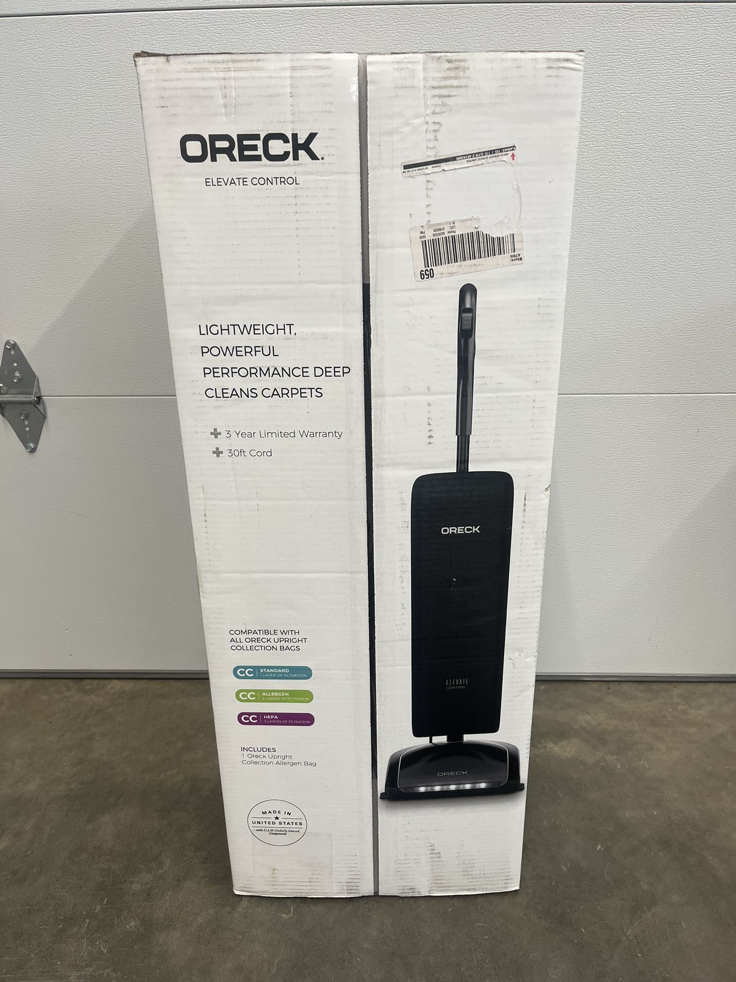 Oreck Elevate Control Bagged, Corded, Lightweight Upright Vacuum Cleaner for Carpet and Hard Floors with LED Headlights, Black $320+ tax at Home Depot