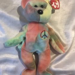 Peace beanie baby 1993 pvc pellets