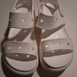 Crocs Mega Crush Platform Sandals Wedge Size 9M 11W White NEW