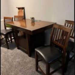 Kitchen Table,  4 Chairs, Two Benches 