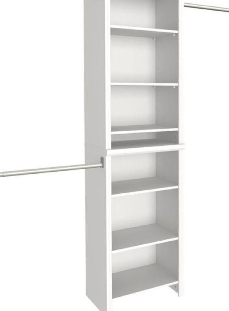 Impressions Standard 60 in. W - 120 in. W White Wood Closet System by ClosetMaid DESCRIPTION: The ClosetMaid Impressions Closet Kit helps increase the