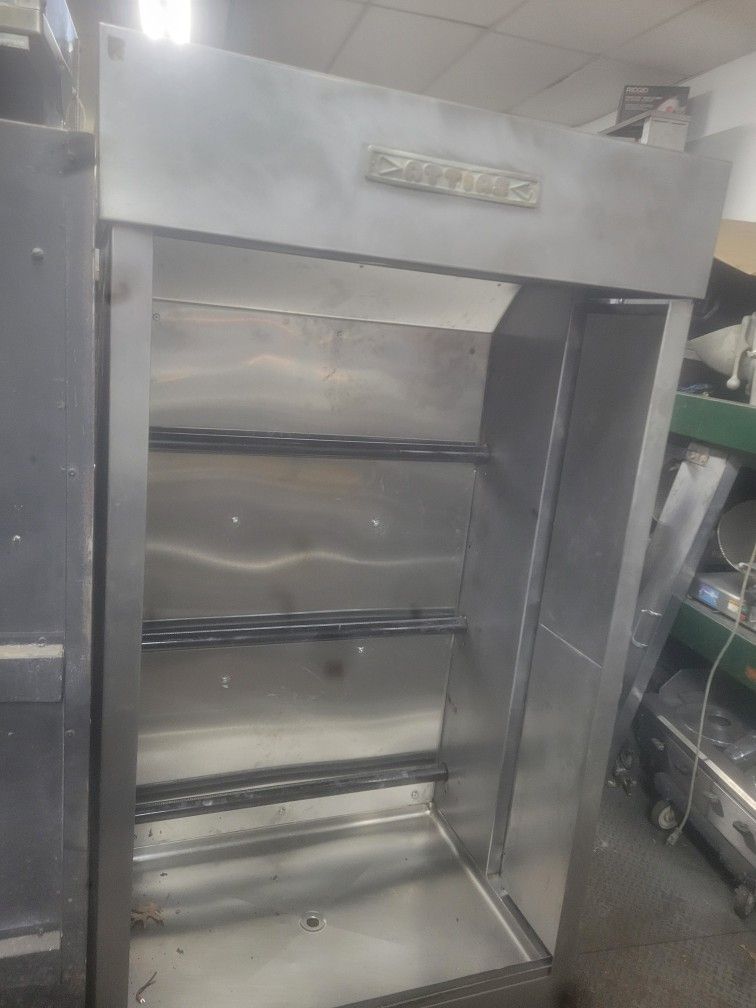 Attias Rotisserie Chicken Machine 7 Spits -GAS-Refurbished Holds 28-35 Chciken