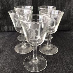 Vintage “D” Sherry Glasses