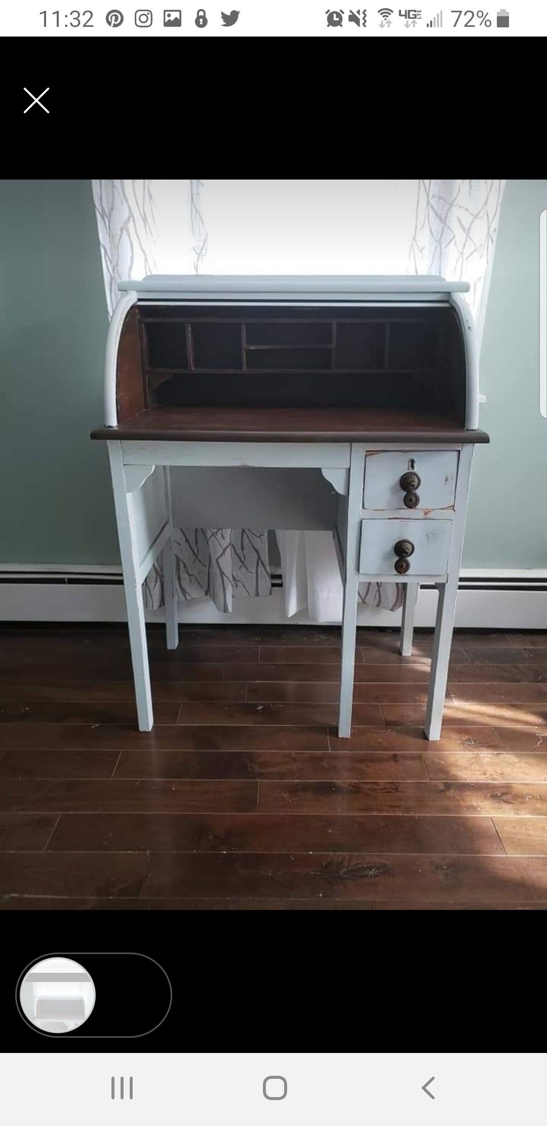 Shanby chic 1920s rolling top desk