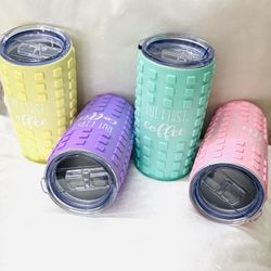 20 Oz. Double Wall Stainless Steel Vacuum Insulated Coffee Tumbler/ Travel Mug with Silicone Sleeve and Slider Los