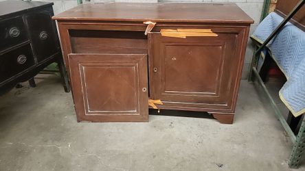 1940s Belgian oak cabinet