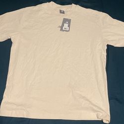 Men’s New Balance Oversized Large T Shirt Short Sleeve Crew Neck Cream 100% Cotton