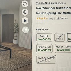 Queen Bed frame and Mattress