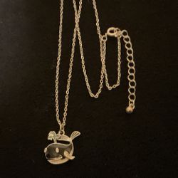 16”-18” SilverTone Necklace With Whale Pendant 