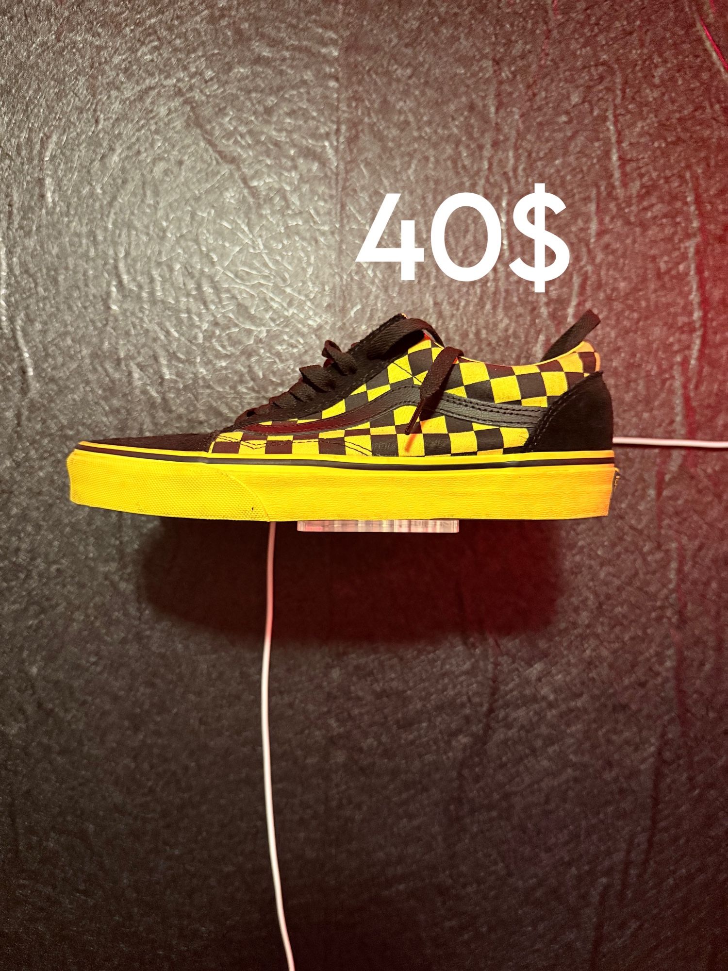 Vans Checkerboard Yellow/Black Size 8 — $40 OBO — Bellefontaine — CASH ONLY