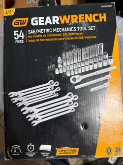 GEARWRENCH 54-Piece 3/8” SAE/Metric Mechanics Tool Set – NEW IN BOX