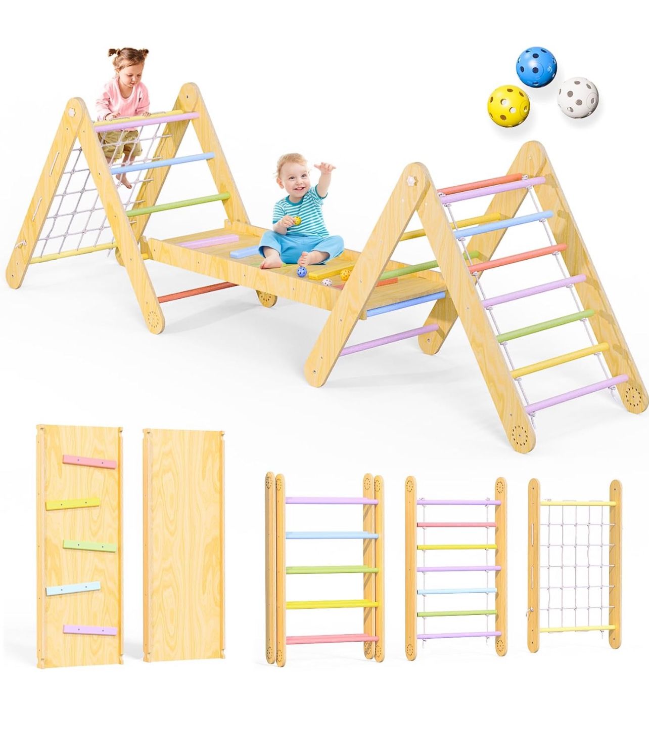 Pikler Triangle Wood Set