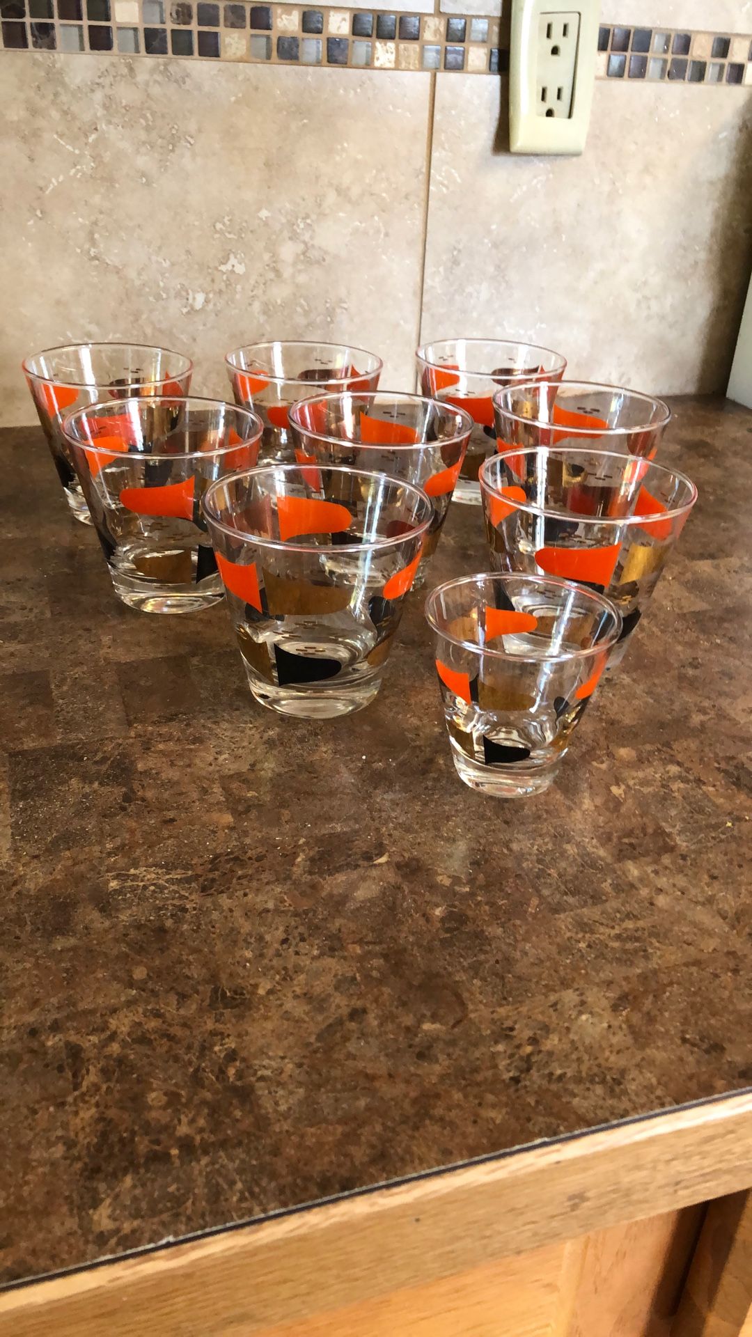 Vintage Anchor, Hocking Glass Set Of Eight