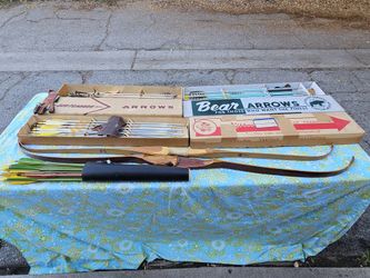 Vintage Archery Collection With Bear & Ken Pearson Bows And Arrows In Original Boxes! Circa 1950's/ 60's ! Priced Separately!