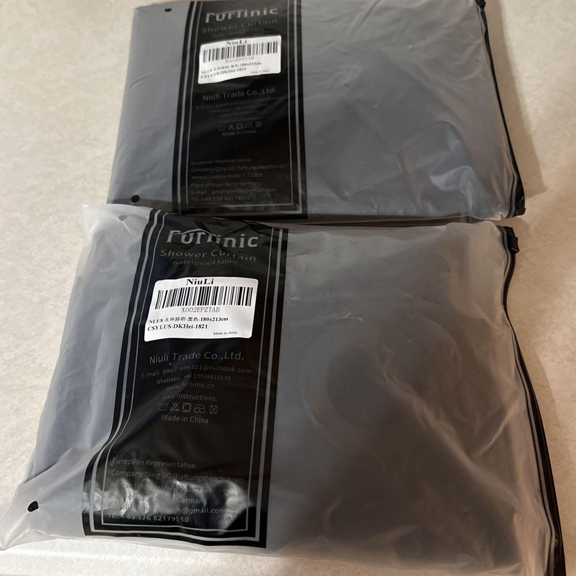 2 Black Shower Curtains