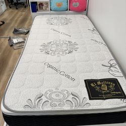 Twin Size Bed With Storages And Orthopaedic Mattress 