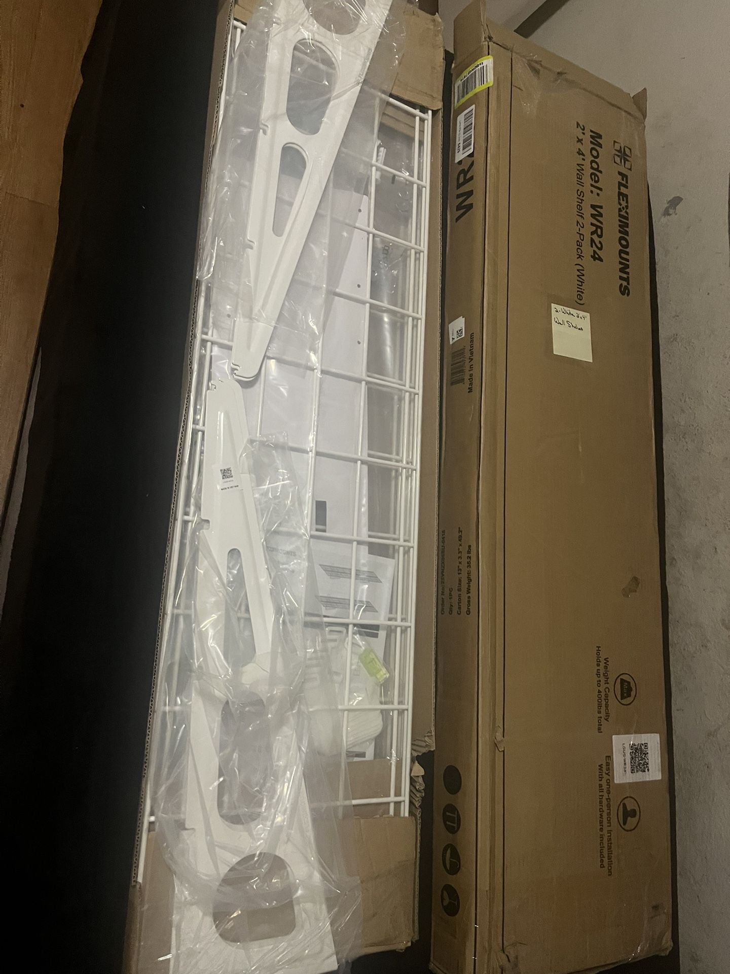 2 - white 2 x 4 wall shelf offer