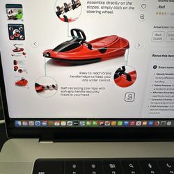 Gizmo Riders Stratos Bobsled For Kids, Steerable Snow Sled