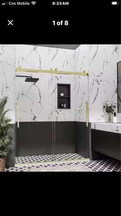 56 - 60 in. W x 74 in. H Sliding Frameless Shower Door