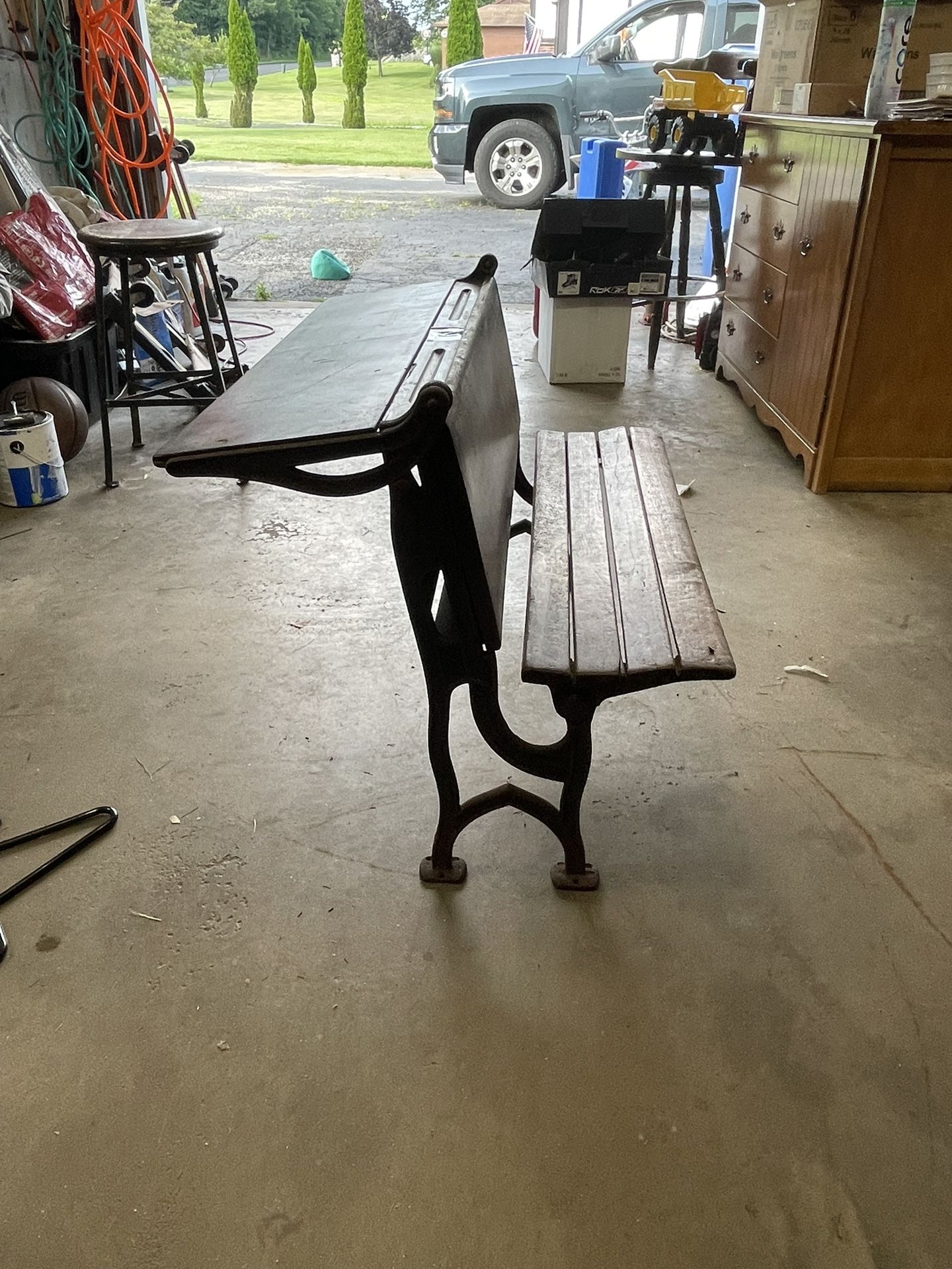 Antique Foldable School Desk 