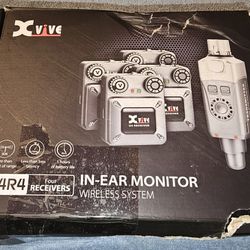 **Open Box** Brand New XVive In Ear Monitor Wireless System With One Transmitter And Four Recievers