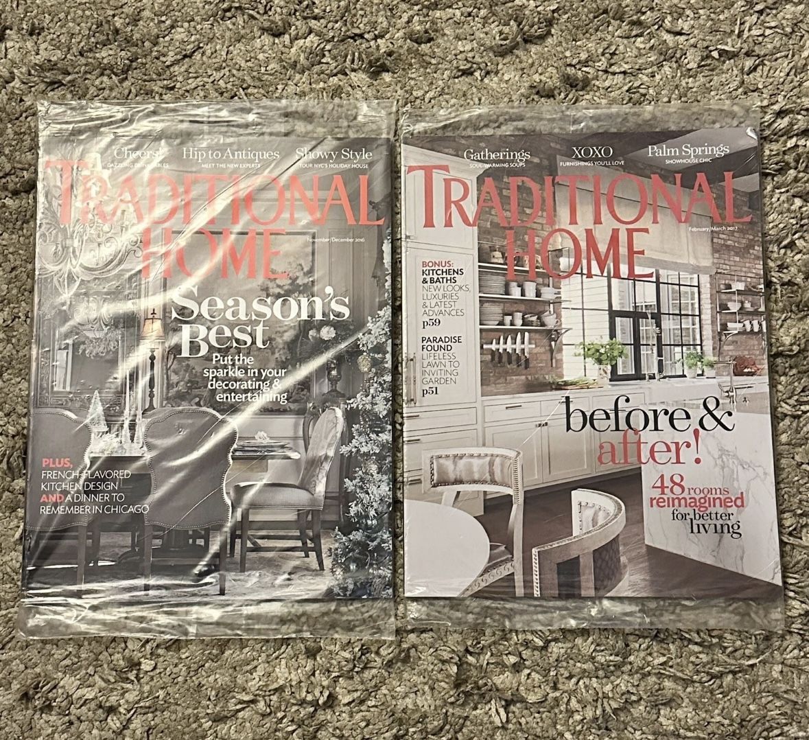 Lot Of 2 TRADITIONAL HOME MAGAZINES - Season’s Best & Before & After! 2016-2017