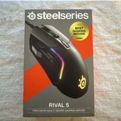 SteelSeries Rival 5 Optical Gaming Mouse - Matte Black Factory Sealed New!