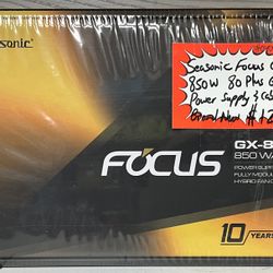 Seasonic Focus GX-850 850w 80 Plus Gold Power Supply & Cables Brand New 