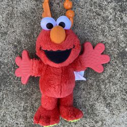 Sesame Street Red ELMO Teether Babies  Beanbag Plush Rattle Toy 7" Munchkin
